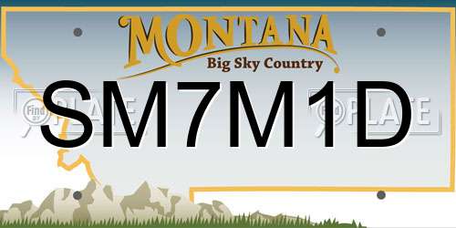 SM7M1D Montana License Plate