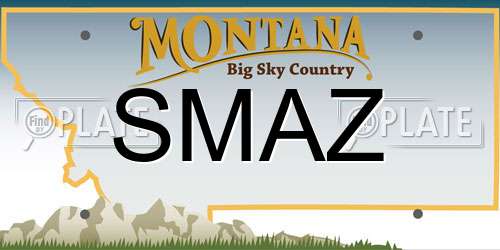 SMAZ Montana License Plate