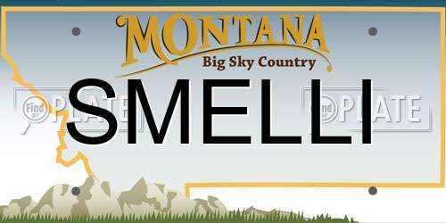 SMELLI Montana License Plate