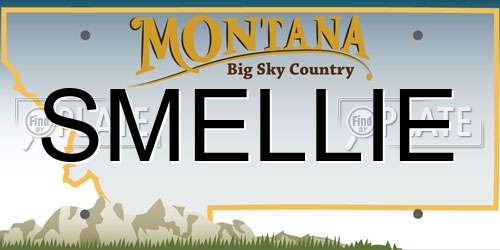 SMELLIE Montana License Plate