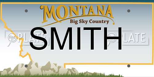 SMITH Montana License Plate
