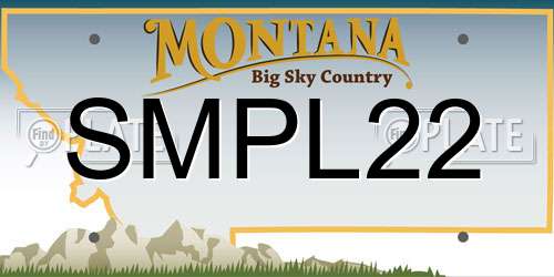 SMPL22 Montana License Plate