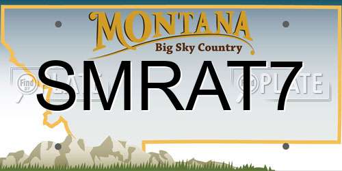 SMRAT7 Montana License Plate