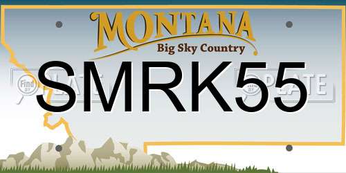 SMRK55 Montana License Plate