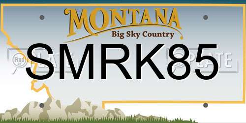 SMRK85 Montana License Plate