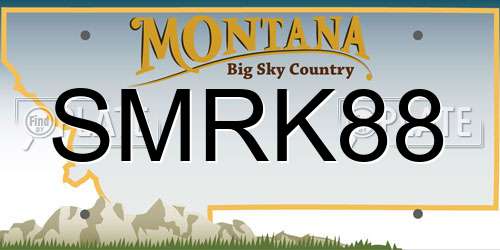 SMRK88 Montana License Plate