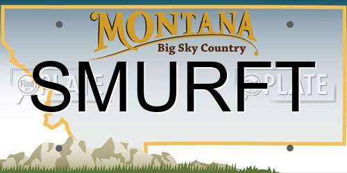 SMURFT Montana License Plate