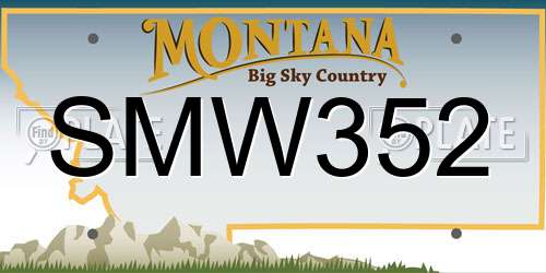 SMW352 Montana License Plate