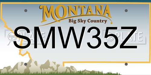 SMW35Z Montana License Plate