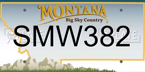SMW382 Montana License Plate