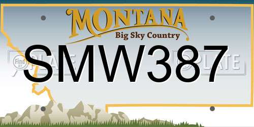 SMW387 Montana License Plate