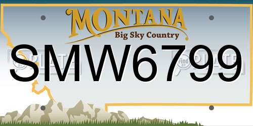 SMW6799 Montana License Plate