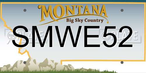 SMWE52 Montana License Plate