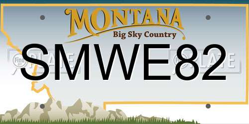 SMWE82 Montana License Plate