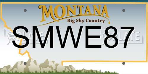 SMWE87 Montana License Plate