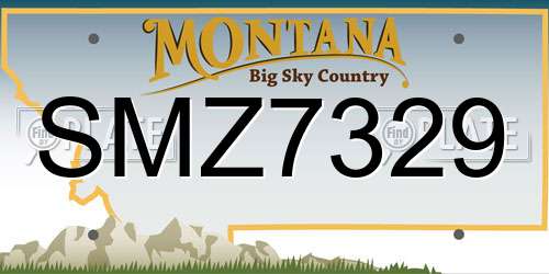 SMZ7329 Montana License Plate