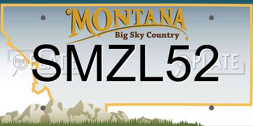 SMZL52 Montana License Plate