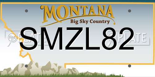 SMZL82 Montana License Plate