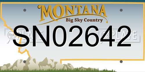 SN02642 Montana License Plate