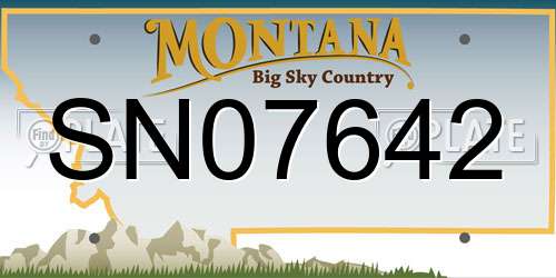 SN07642 Montana License Plate