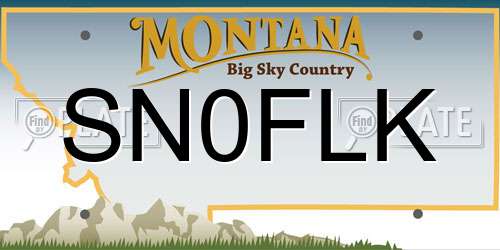 SN0FLK Montana License Plate