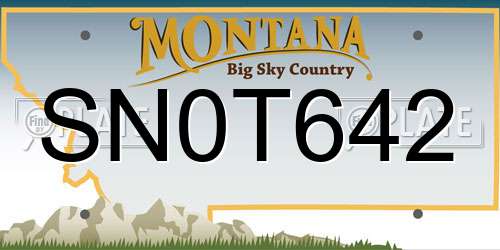SN0T642 Montana License Plate
