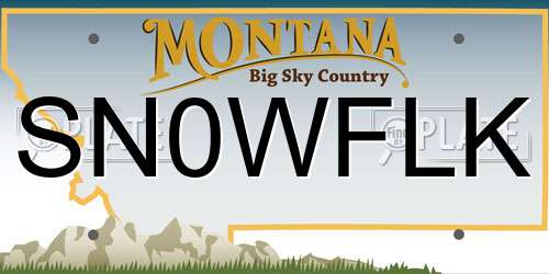 SN0WFLK Montana License Plate