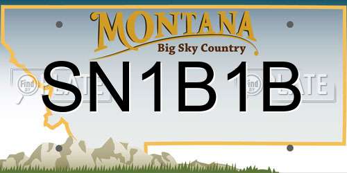 SN1B1B Montana License Plate