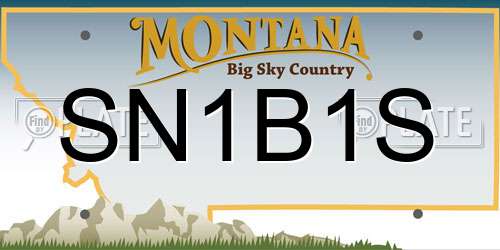 SN1B1S Montana License Plate
