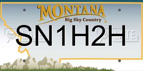 SN1H2H Montana License Plate