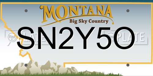SN2Y5O Montana License Plate