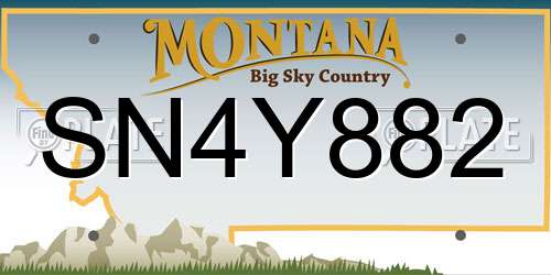 SN4Y882 Montana License Plate