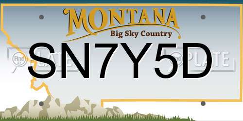 SN7Y5D Montana License Plate