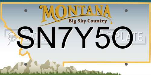 SN7Y5O Montana License Plate