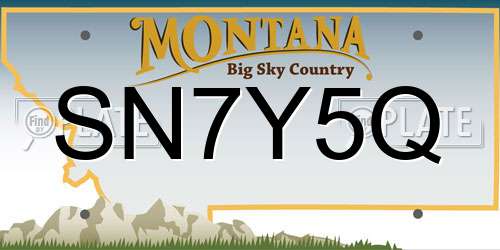 SN7Y5Q Montana License Plate