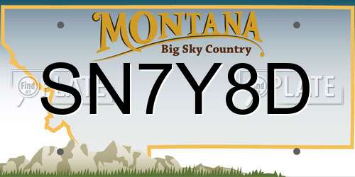 SN7Y8D Montana License Plate