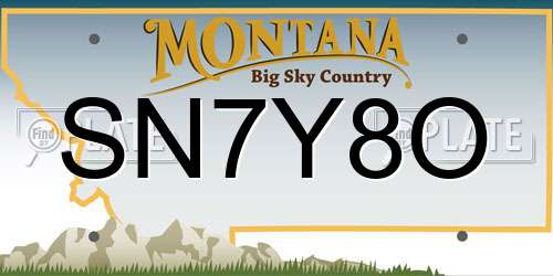 SN7Y8O Montana License Plate