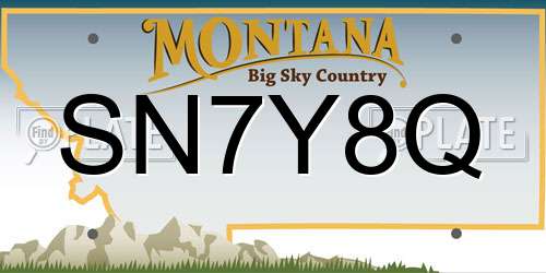 SN7Y8Q Montana License Plate