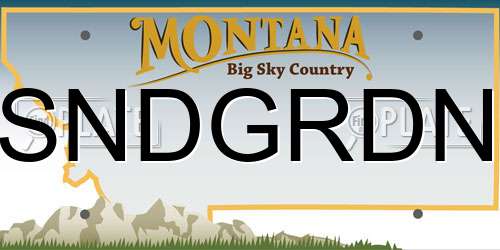 SNDGRDN Montana License Plate