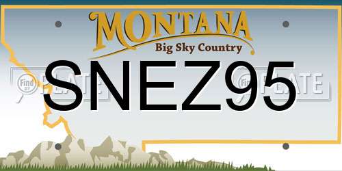 SNEZ95 Montana License Plate