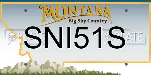 SNI51S Montana License Plate