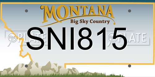SNI815 Montana License Plate
