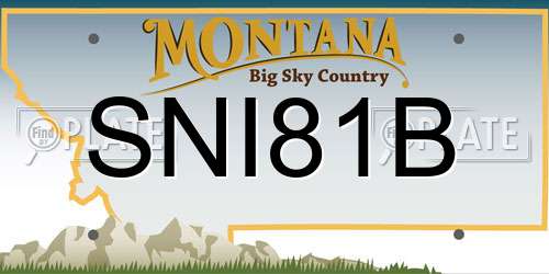 SNI81B Montana License Plate