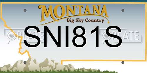 SNI81S Montana License Plate
