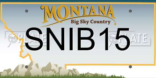 SNIB15 Montana License Plate