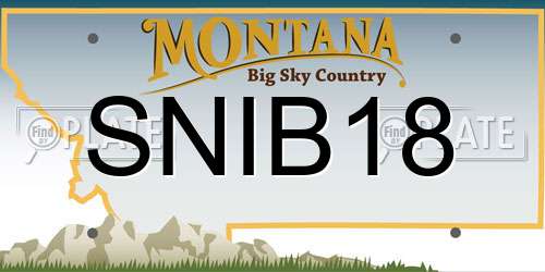 SNIB18 Montana License Plate