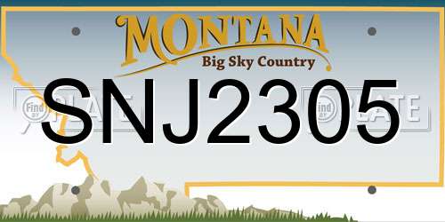 SNJ2305 Montana License Plate