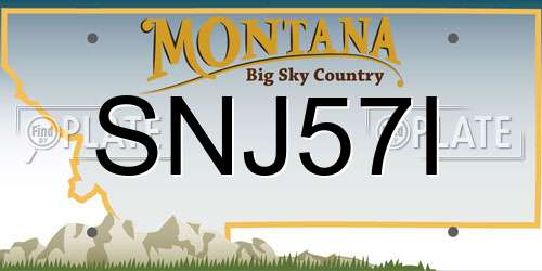 SNJ57I Montana License Plate