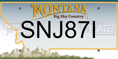 SNJ87I Montana License Plate
