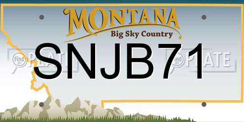 SNJB71 Montana License Plate
